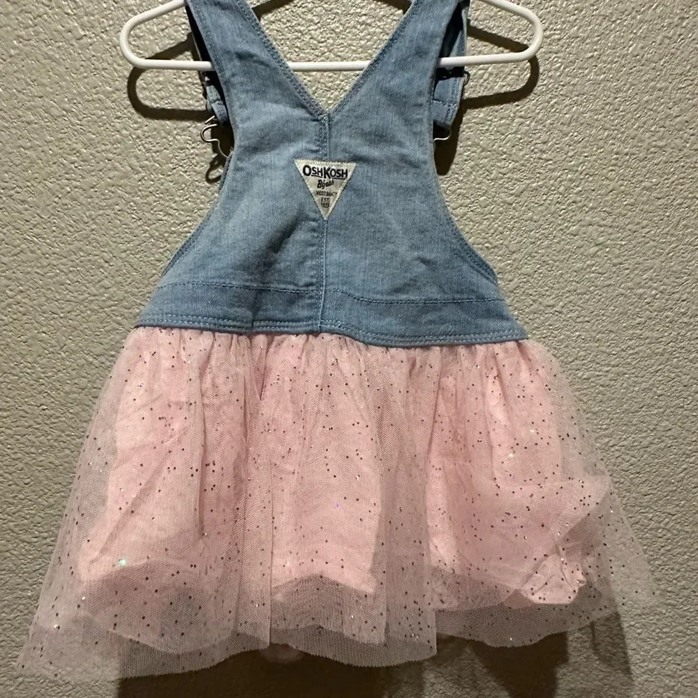 OshKosh B’Gosh Unicorn Toddler Girl Dress Overalls Size 2T